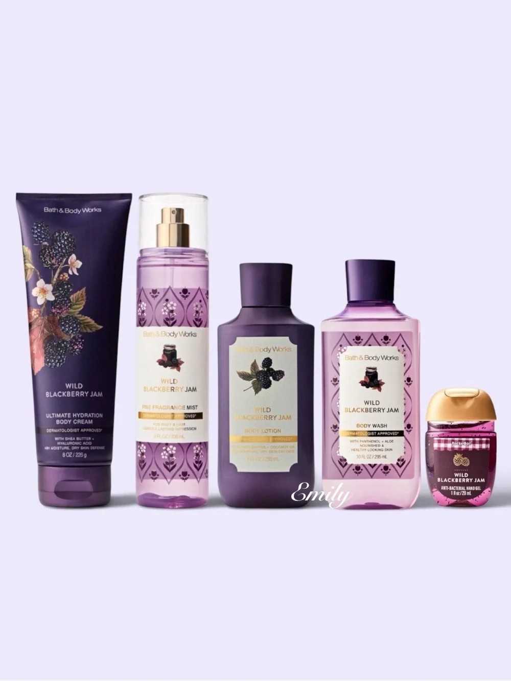 NEW! 5-Pc Bath & Body Works WILD BLACKBERRY JAM Body Care Set